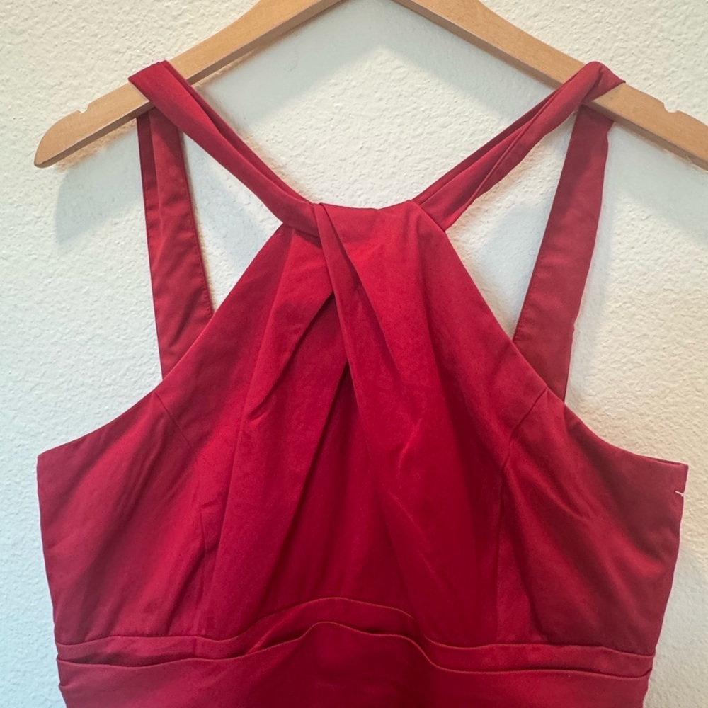 David's Bridal Strapless Red Dress - Picture 4 of 6